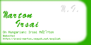 marton irsai business card